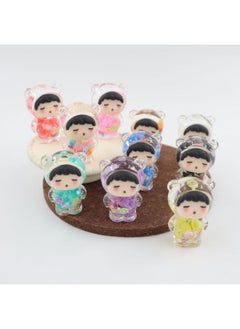 Generic Explosions Acrylic Oil-in-the-Box Luminous Rainbow Sugar Series Mengmeng Bear Keychain Jewelry-Color:One [bulk] 10 Colors Mixed Hair  - Image 2