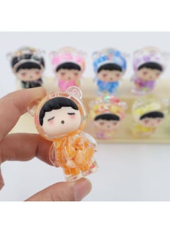 Generic Explosions Acrylic Oil-in-the-Box Luminous Rainbow Sugar Series Mengmeng Bear Keychain Jewelry-Color:One [bulk] 10 Colors Mixed Hair  - Image 3