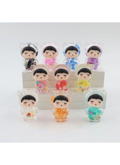 Generic Explosions Acrylic Oil-in-the-Box Luminous Rainbow Sugar Series Mengmeng Bear Keychain Jewelry-Color:One [bulk] 10 Colors Mixed Hair  - Image 5