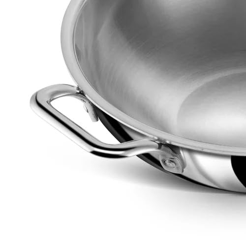 Tosaa Triply Stainless Steel 32 cm Kadai/Indian Wok|Even Heat Distribution| Consumes Less Oil|Easy to Clean|Gas Stove Compatible - 4750 ml - Image 3