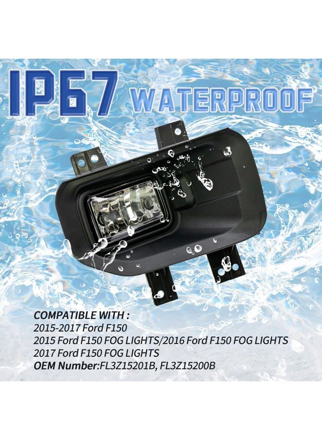 VPIMOZO Fog light kit Compatible with 2015-2017 2015 2016 2017 Ford F150 Fog Bumper Lamp Assembly with Bulbs Clear Lens Driver&Passenger Side OEM Number FL3Z15201B FL3Z15200B - Image 5
