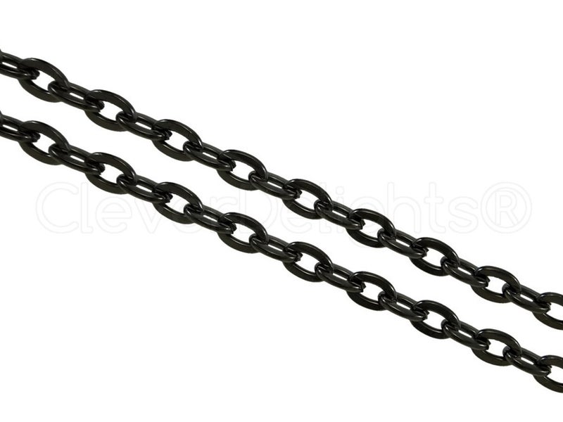 CleverDelights 2x3mm Cable Chain - Dark Black Color - 30 Feet - Image 2