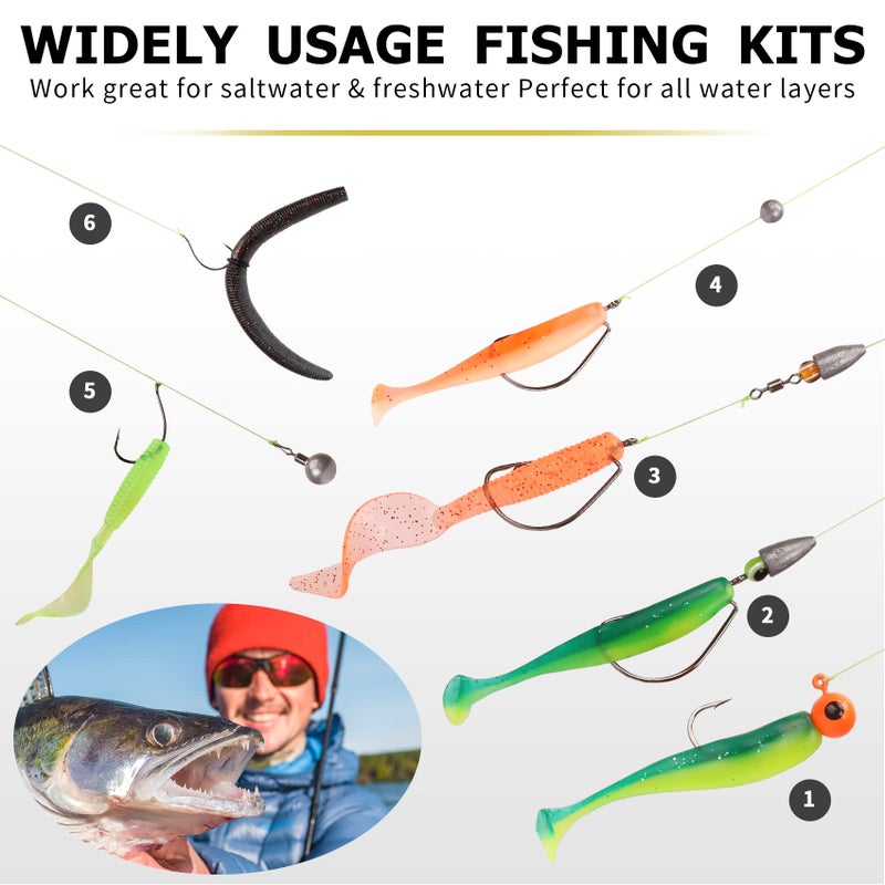 TRUSCEND Widely Used Fishing Tackle & Accessories Kit Worth Ever Penny, Fishing Tackle Box with Tackle Included, Fishing Sinker Weight Hook Swivels Snap Leader Lure, Economic/Giftable Fishing Gear Set - Image 4