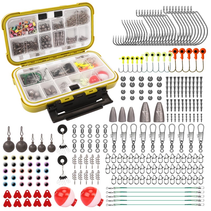 TRUSCEND Widely Used Fishing Tackle & Accessories Kit Worth Ever Penny, Fishing Tackle Box with Tackle Included, Fishing Sinker Weight Hook Swivels Snap Leader Lure, Economic/Giftable Fishing Gear Set - Image 1