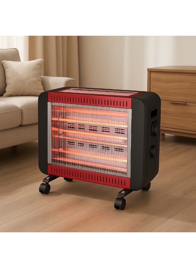 Home Master Powerful Home Electric Heater with 4 Heating Tubes – Adjustable Temperature Control – Fast and Efficient Heat Distribution for Warming Rooms in Winter – Safe and Portable Design with Stable Base – 2000W Model HM-2688 - Image 3