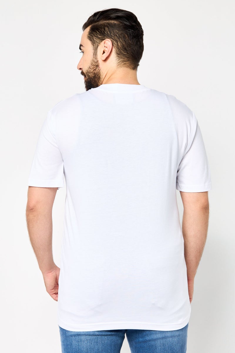 JOHN RICHMOND Men Crew Neck Short Sleeve Brand Logo T-Shirt, White - Image 4