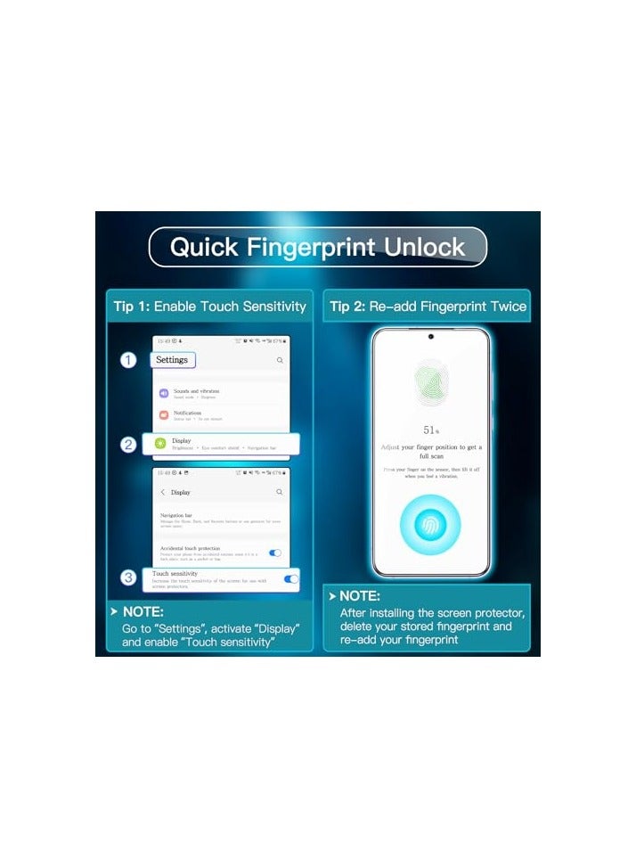 جي تيك واقي شاشة JETech لهاتف Samsung Galaxy A35 5G مقاس 6.6 بوصة مع واقي عدسة الكاميرا، طبقة من الزجاج المقوى 9H، شفاف عالي الدقة، عبوتان لكل منهما - Image 2