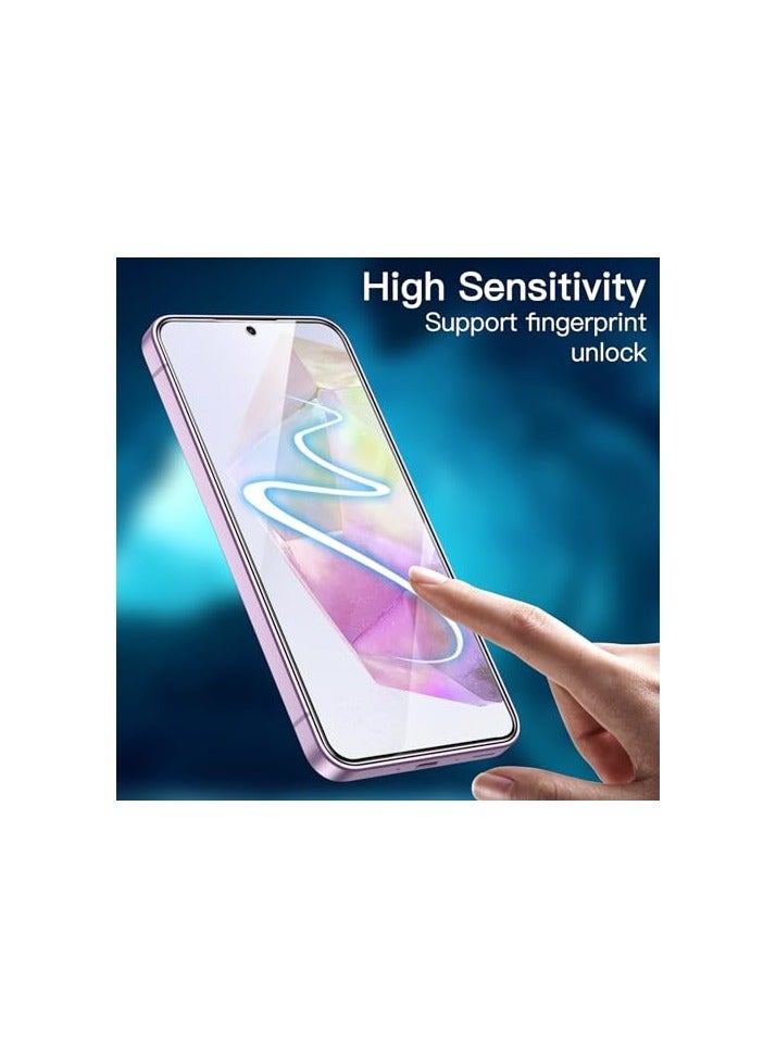 جي تيك واقي شاشة JETech لهاتف Samsung Galaxy A35 5G مقاس 6.6 بوصة مع واقي عدسة الكاميرا، طبقة من الزجاج المقوى 9H، شفاف عالي الدقة، عبوتان لكل منهما - Image 3