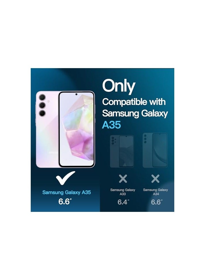 جي تيك واقي شاشة JETech لهاتف Samsung Galaxy A35 5G مقاس 6.6 بوصة مع واقي عدسة الكاميرا، طبقة من الزجاج المقوى 9H، شفاف عالي الدقة، عبوتان لكل منهما - Image 4