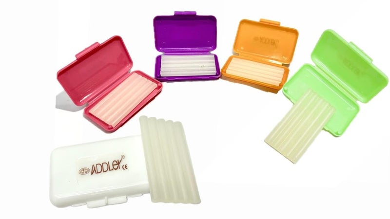 ADDLER DENTAL ORTHO WAX FOR PATIENT BRACES GUM IRRITATION MULTI SCENTS 5 STRIPS. PACK OF 5. (ASSORTED COLOURS & FLAVOURS) - Image 1
