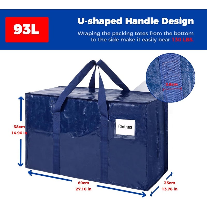 Moving Bags, Storage Bags with Zipper, Heavy Duty Extra Large Packing, Foldable Duffle for Travel College Dorm or Christmas Tree - Image 2