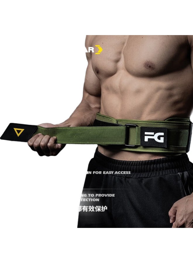 Fittergear Fitness Waist Belt For Men, Deadlift Squat Strength Training Weightlifting Back Support Belt, Army Green, Size L - Image 3