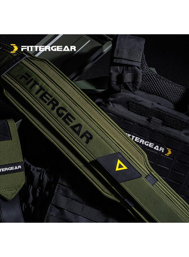 Fittergear Fitness Waist Belt For Men, Deadlift Squat Strength Training Weightlifting Back Support Belt, Army Green, Size L - Image 3