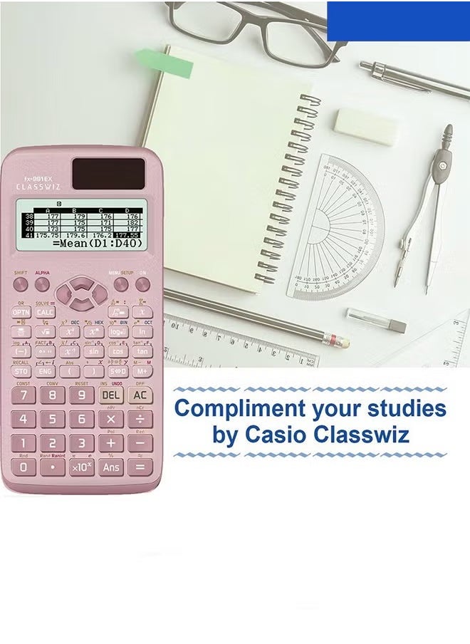 ليشب - FX-991EX-W-DT الحاسبة العلمية الوردية - Image 1