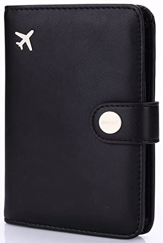 ZOPPEN Passport Holder Women Men, Passport Cover Travel Wallet Rfid Blocking Passport Wallet Cover Case Travel Essentials Document Organizer, Black - Image 4