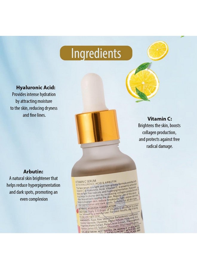 Mantra Vitamin C Serum with Hyaluronic Acid and Arbutin - 30 ml | Helps to Fades Dark Spots and Hyperpigmentation - Image 4