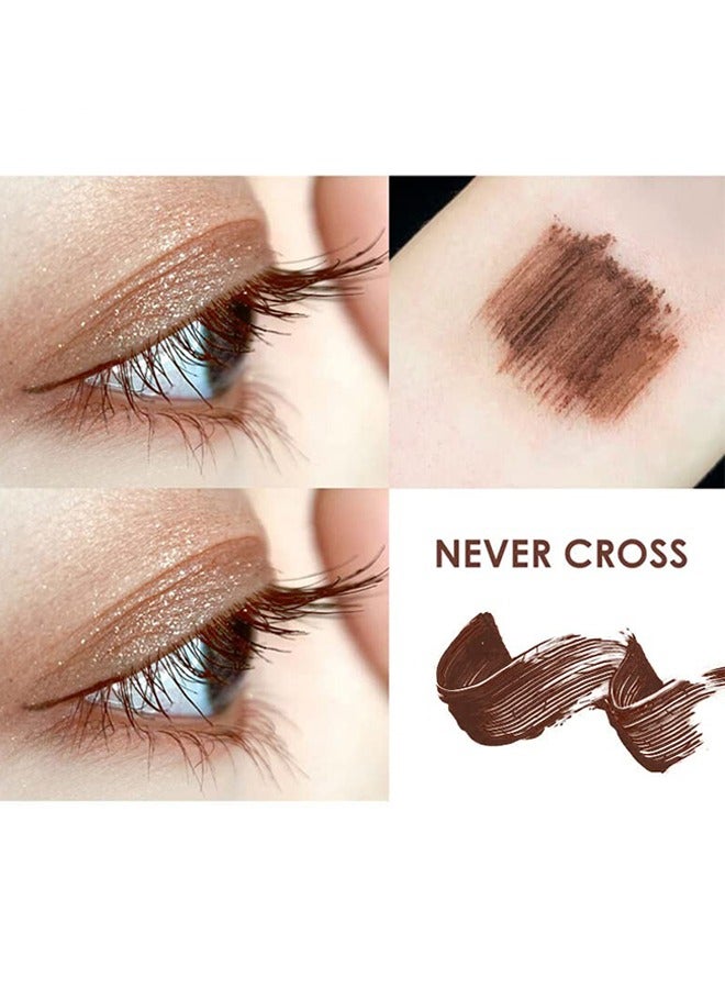 pudaier Volumizing Waterproof Mascara Natural Long-Lasting Waterproof Silicone Brush 4D Mascara (Brown) - Image 3