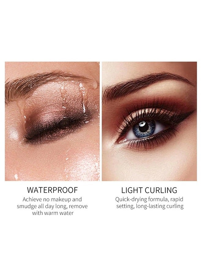 pudaier Volumizing Waterproof Mascara Natural Long-Lasting Waterproof Silicone Brush 4D Mascara (Brown) - Image 4