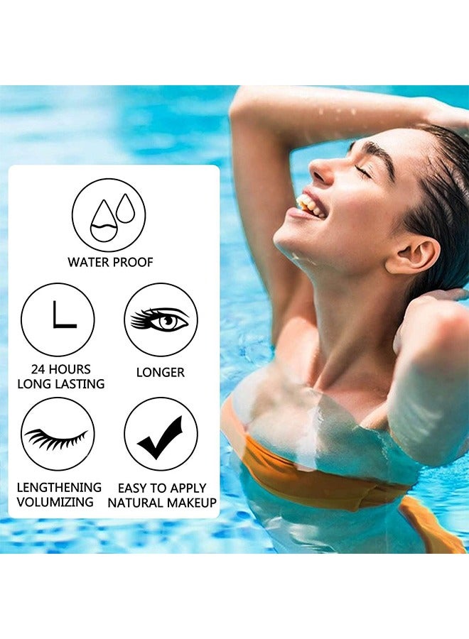 pudaier Volumizing Waterproof Mascara Natural Long-Lasting Waterproof Silicone Brush 4D Mascara (Brown) - Image 5