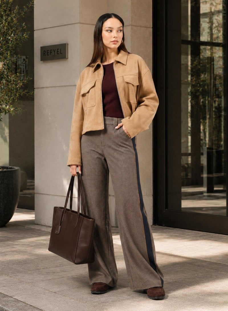 ONLY Onlalvia Life Mid Waist Wide Panel Pants - Image 5