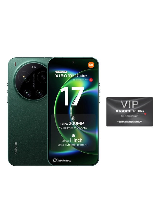 شاومي 17 ألترا جرين ثنائي الشريحة 5G 16GB RAM 512GB مع محول 3 دبابيس - النسخة العالمية - Image 1