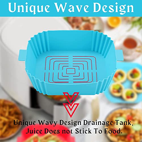SGMVK Silicone Air Fryer Liners Reusable Liners Food Safe Air Fryers Oven Accessories Parchment Liner Paper,Silicone Baking Tray Pots Basket Heat Resistant Silicone Baking Tray Pots (Square, 1) - Image 5