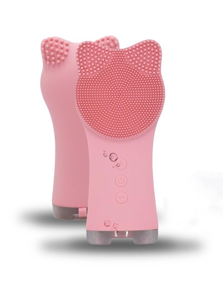 Silicone Facial Cleansing Brush - Facial Scrubber - Silicone Face Brush Cleanser - Face Brush Exfoliator - Face Cleanser Brush - Face Wash Brush - Facial Brushes for Cleaning and Exfoliating - Pink