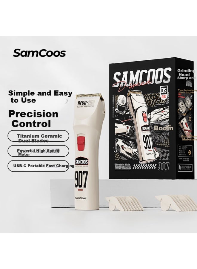 Samcoos Electric Upgraded Titanium Ceramic Blade Hair Clipper Ultra-low Noise Home Haircut Trimmer Adult And Kids Universal Electric Hair Cutter Super Long Battery Life - Image 1