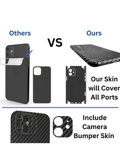 SARAOONT iPhone 12 Pro 1 Piece Carbon Fiber Skin Wrap and 2 Piece 10H Screen Protectors  - Image 3