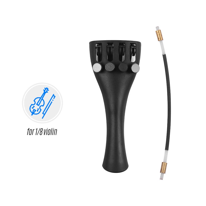 Carbon Fiber Violin Fiddle Tailpiece for 1/8 Violins with Four Fine Tuners and Tailpiece Gut Cord Professional Orchestral Strings Parts Kit - Image 1