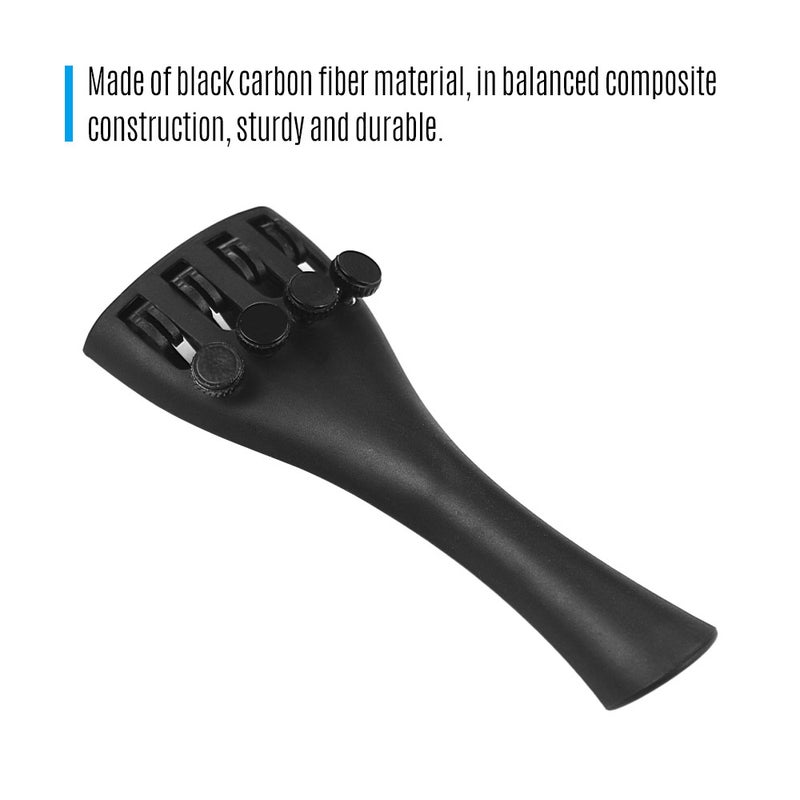 Carbon Fiber Violin Fiddle Tailpiece for 1/8 Violins with Four Fine Tuners and Tailpiece Gut Cord Professional Orchestral Strings Parts Kit - Image 3