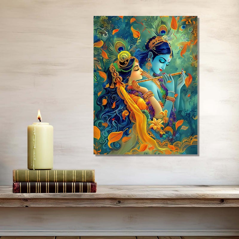 Kotart Premium Radha Krishna Canvas For Wall Decoration Kahna Wall Painting For Home Decor Living Room Bedroom Office and Hotels Decoration Religious Wall PaintingsCanvas For Wall Dcor 24x36 inch Canvas Print Only Krishna4 - Image 1