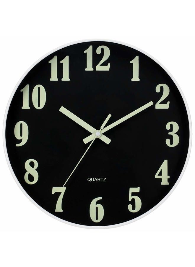 JoFomp Glow in The Dark Clock, 12 Inch Modern Silent Non Ticking Wall Clocks Battery Operated, Night Light Wall Clock for Living Room Decor, Wall Clock Decorative for Kitchen Bedroom - Image 2