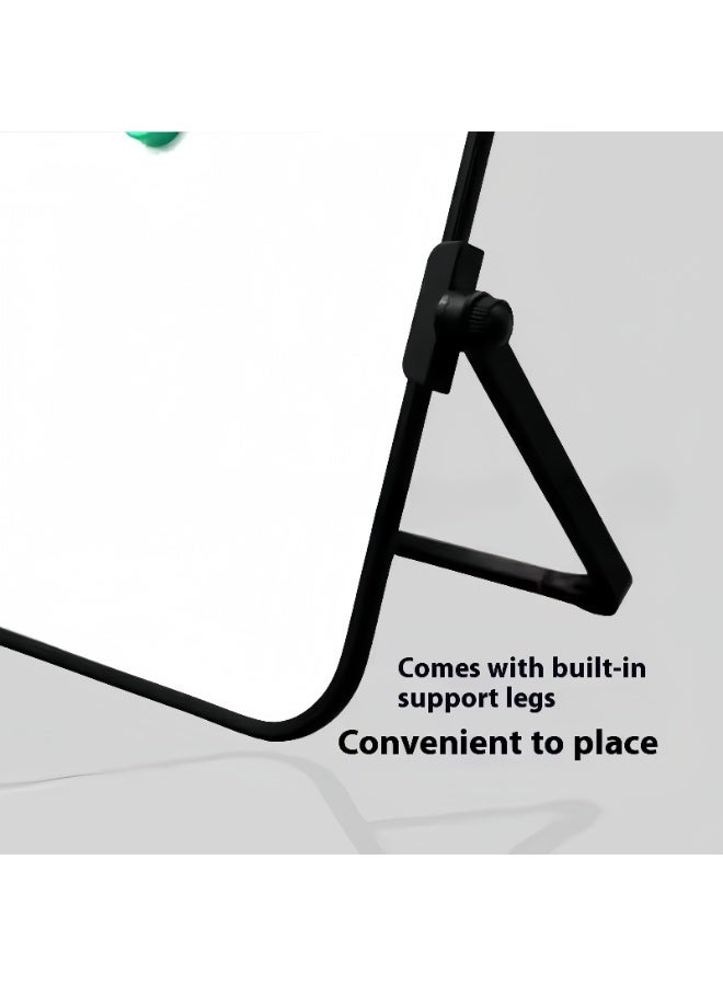 سبورة بيضاء مغناطيسية مزدوجة الجوانب A3، سبورة بيضاء صغيرة قابلة للمسح الجاف مع حامل، سبورة بيضاء صغيرة مع حامل، دفتر ملاحظات ثابت للاجتماعات لتدوين الملاحظات، مذكرات العمل، المدرسة، المنزل، العمل، المكتب (30 × 42 سم) - Image 3