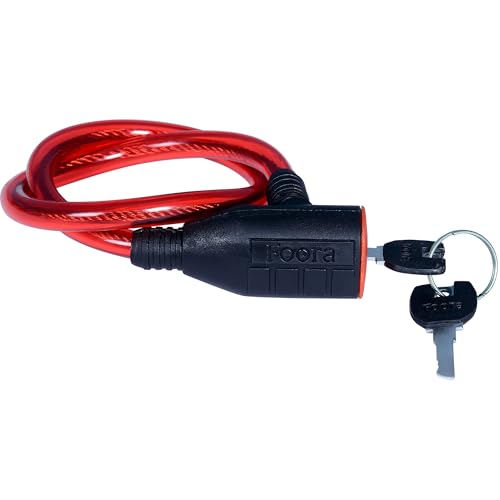 Foora Multipurpose Cable Lock 63.5 CM Length for Cycles, Bikes, Helmets or Scooters Assorted Colour | CL-03 | 2 Keys | 1 Lock (Pack of 1) - Image 1