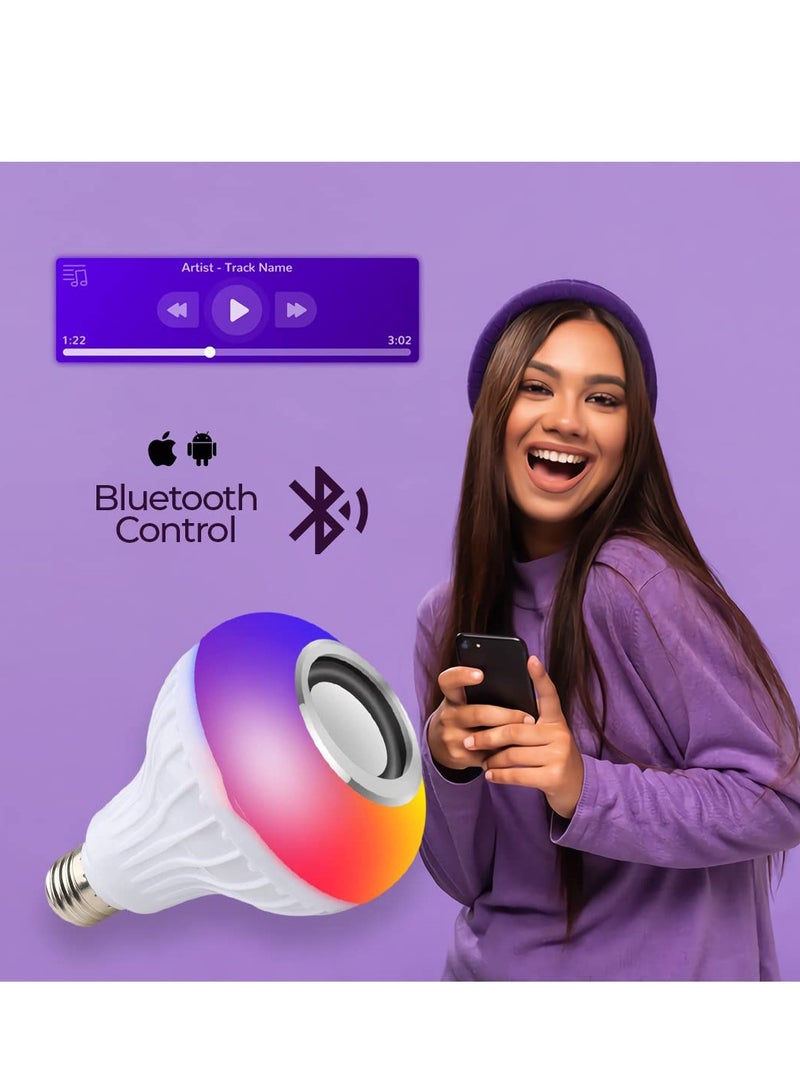Excefore Wireless Light Bulb Speaker, Bluetooth Light Bulbs with Speaker, RGB Smart Music Bulb with Remote Control, Light Bulb Lamp for Bedroom, Home, Party Decorations  - Image 5