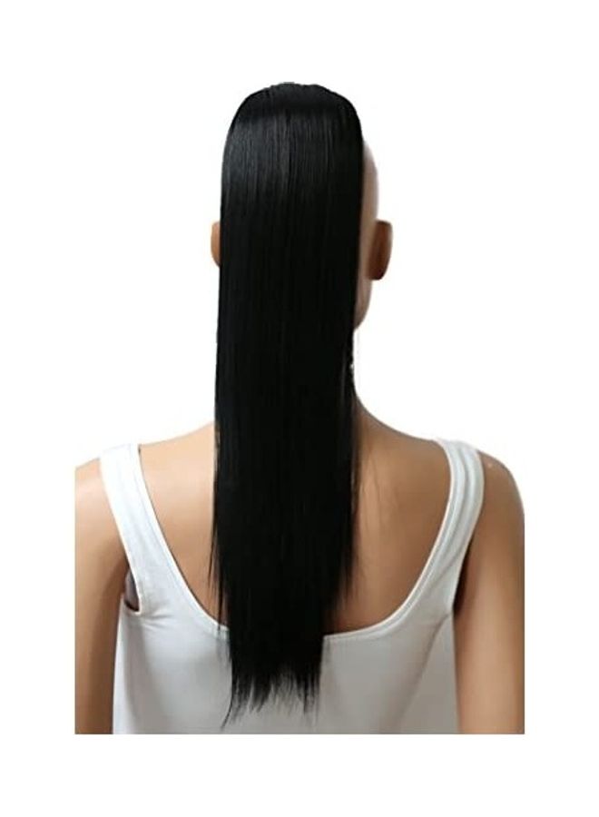NIBEMINENT Ponytail Extension Hair Wig Clip Black 22inch