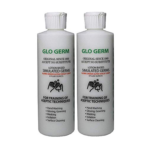 Glo Germ Gel 8 Ounce Two Pack Double Pack Glo Germ Gel 16 oz Gel Lotion Based Simulated Germs Helps Promote Better Hand Washing Habits Training for Aseptic Techniques Two Pack