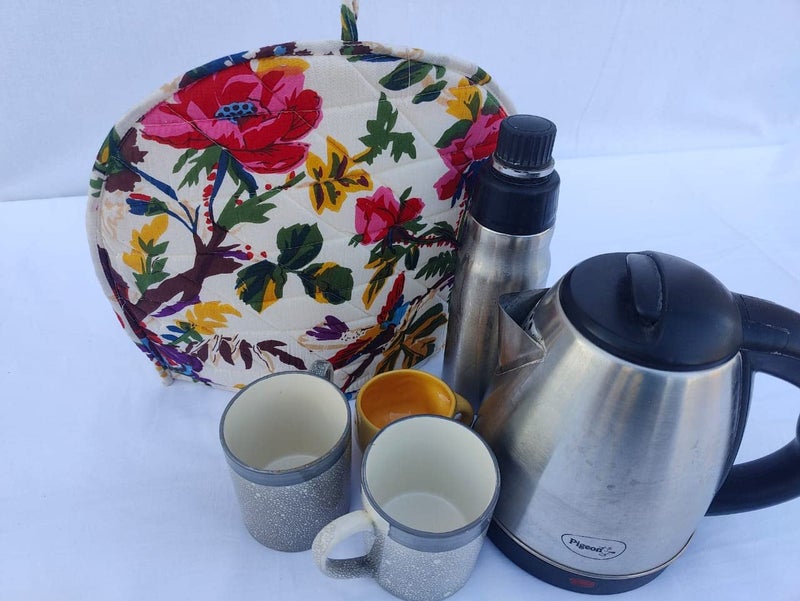 Malan Bai Mandala Tea Cozy Cover Hand Block Winter Tea Cozy Cotton Tea Kettle Warmer Pot Cover Hot Coffee Cover Handamde Kitchen Décor Brand: Malan Bai (Pattern 37) - Image 2