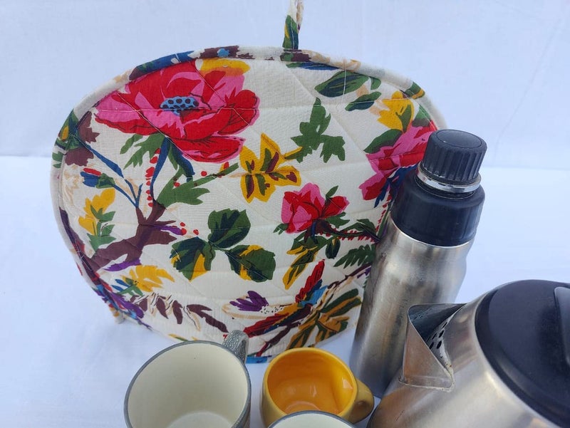 Malan Bai Mandala Tea Cozy Cover Hand Block Winter Tea Cozy Cotton Tea Kettle Warmer Pot Cover Hot Coffee Cover Handamde Kitchen Décor Brand: Malan Bai (Pattern 37) - Image 4