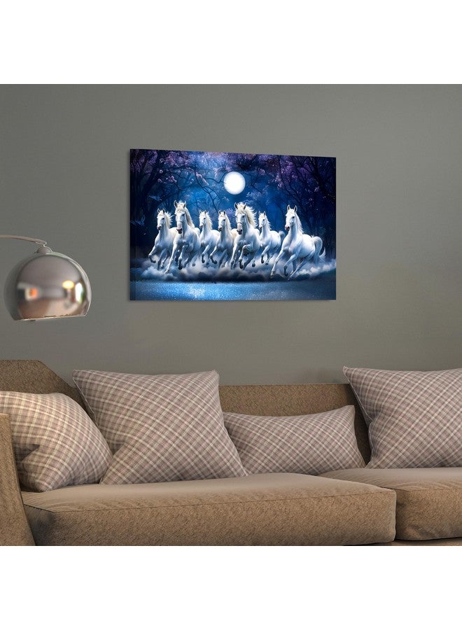 FlyBuy HUB Flybuy Hub Premium Canvas Wall Painting, 7 Running Horses, Vastu Design, Living Room Decor (Colour 5, 18 X 12 INCH, Wrapped Canvas) - Image 2