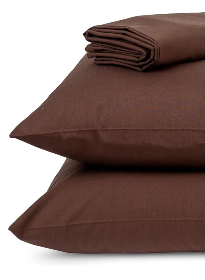 Portal 3 Piece Linen Bed Sheet Set 240*260cm (Brown) - Image 2