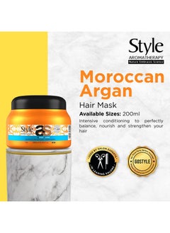 style aromatherapy STYLE AROMATHERAPY Professional Moroccan Argan Argan Oil Hair Mask 200 Ml | Moroccan Argan Hair Treatment Mask For Dry, Dull & Frizzy Hair, 1 Count  - Image 5