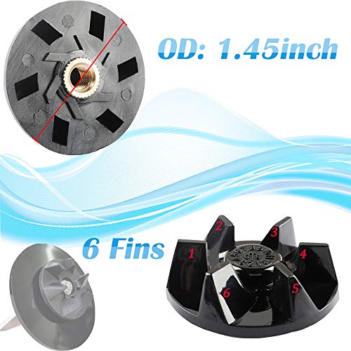 Wadoy SPB 456 2B Blender Blade with SPB7-20TXN Coupling Compatible with Powerblend Duet Parts Replacement BFP-703 FPB-5PC SPB-3 SPB-7 Blender Clutch(2 Packs) - Image 2