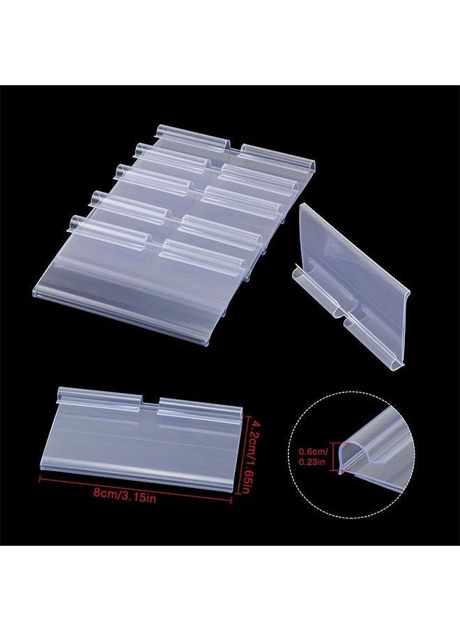 30-Piece Clear Plastic Label Holders, Basket Labels Clip On Labels for Storage Bins, Merchandise Sign Display Holder for Supermarket Shop (8*4.2*3cm) - Image 2