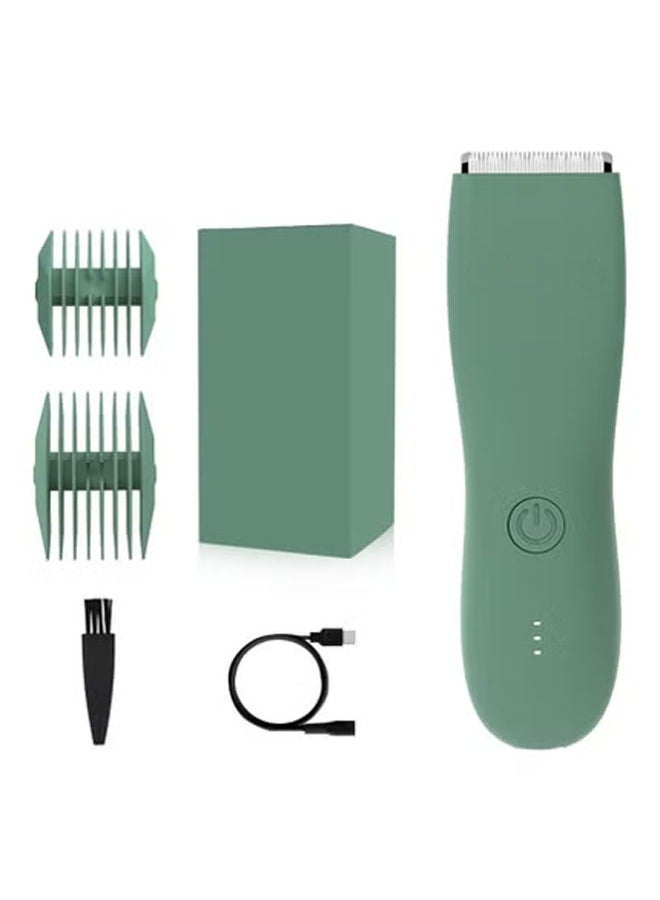 Furtey Professional Trimmer Below The Belt Trimmers Built Hair Clippers Effortlessly Trim Hair Waterproof Groin & Body Shaver Home Barber Kit with Universal USB Charging , Sage Green  - Image 5