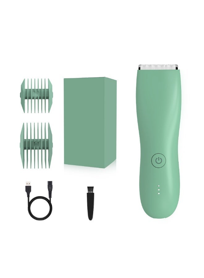 Createdog Premium Trimmer for Men and Women, USB C Charging, Waterproof Groin & Body Shaver Home Barber Kit(Green) - Image 1