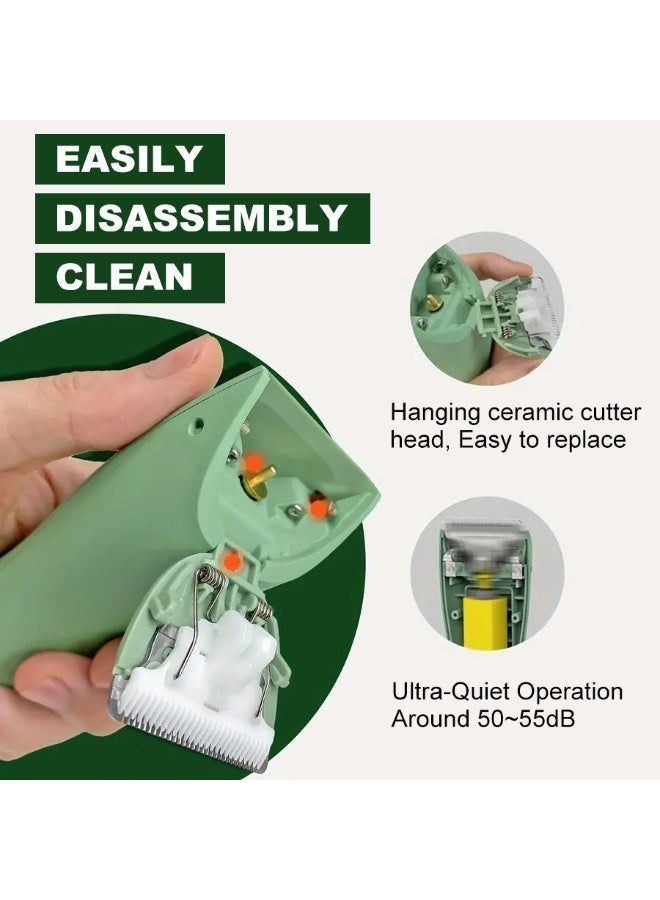 Createdog Premium Trimmer for Men and Women, USB C Charging, Waterproof Groin & Body Shaver Home Barber Kit(Green) - Image 3