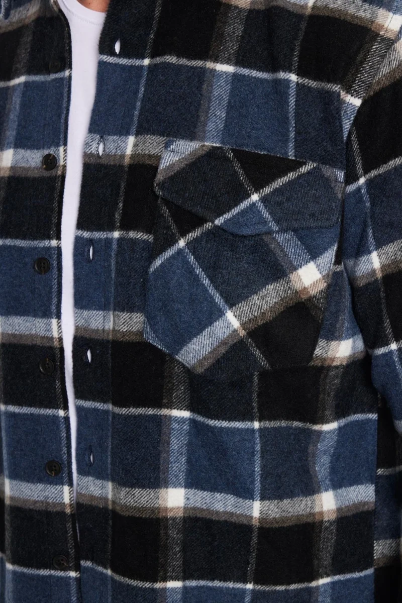 Tudors Men's Classic Fit Regular Cut Lumberjack Single Pocket Flap Winter Shirt