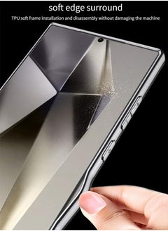 General Case Compatible with Samsung Galaxy S24 Ultra Case, Magnetic Z Shape Case Plain Leather Electroplated TPU Frame Shockproof Protective Cover Support Wireless Charging  - Image 3